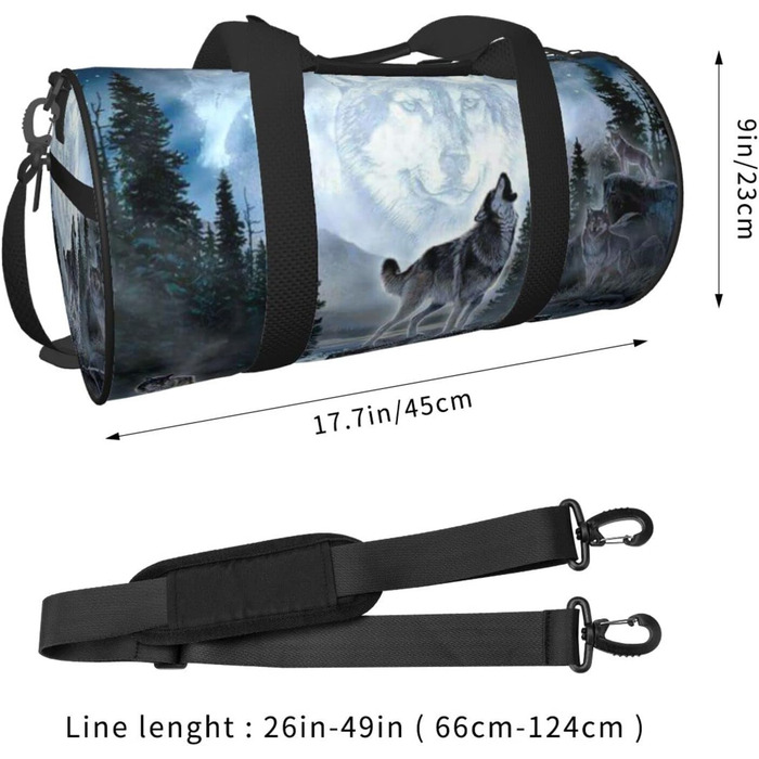 Містка дорожня сумка Moon Wolf, легка та довговічна, ідеальний подарунок для подорожей, походів, відряджень та іншого, універсальний розмір
