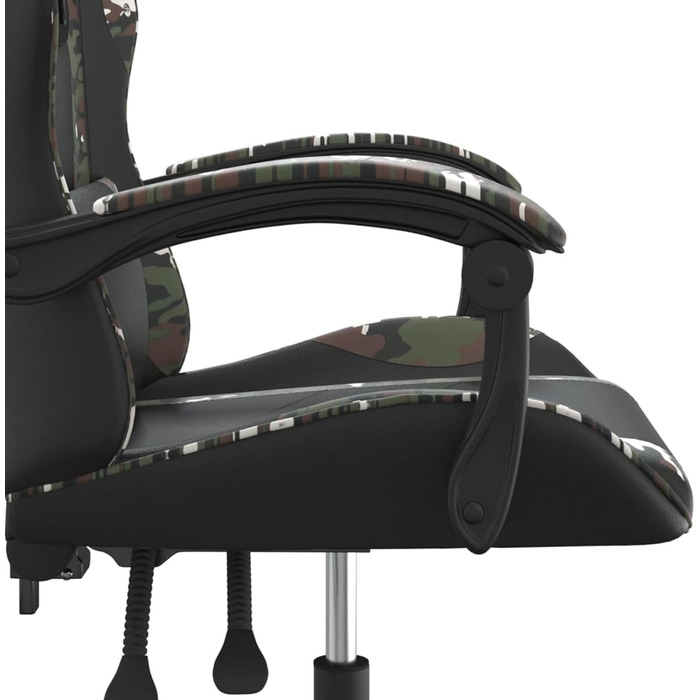 Геймерське крісло з регульованою спинкою та подушкою для підтримки голови/попереку - штучна шкіра чорного/камуфляжного кольору - 57,5 x 59,5 x (121-131) см Модель 349578