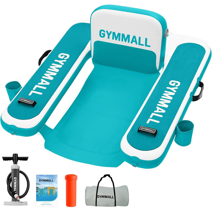 Надувне крісло для басейну GYMMALL для дорослих, крісло для плавального басейну, крісло для басейну, шезлонг, поплавок із підлокітником, спинкою, сидіння для басейну, озера та річки