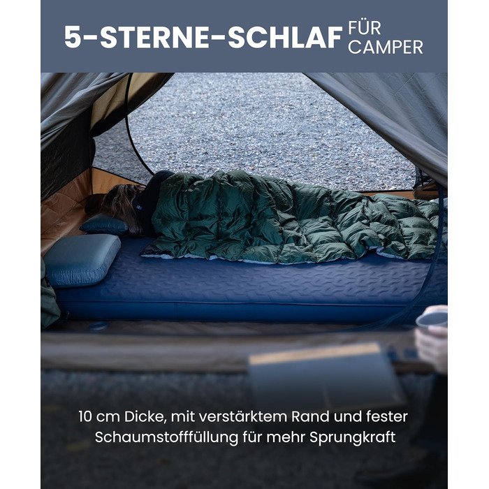 Самонадувальний надувний матрац з високим значенням R, надувне ліжко для 2 осіб, надувний матрац для гостей з мішком-насосом, для кемпінгу, подорожей та використання на свіжому повітрі (132 201 см)