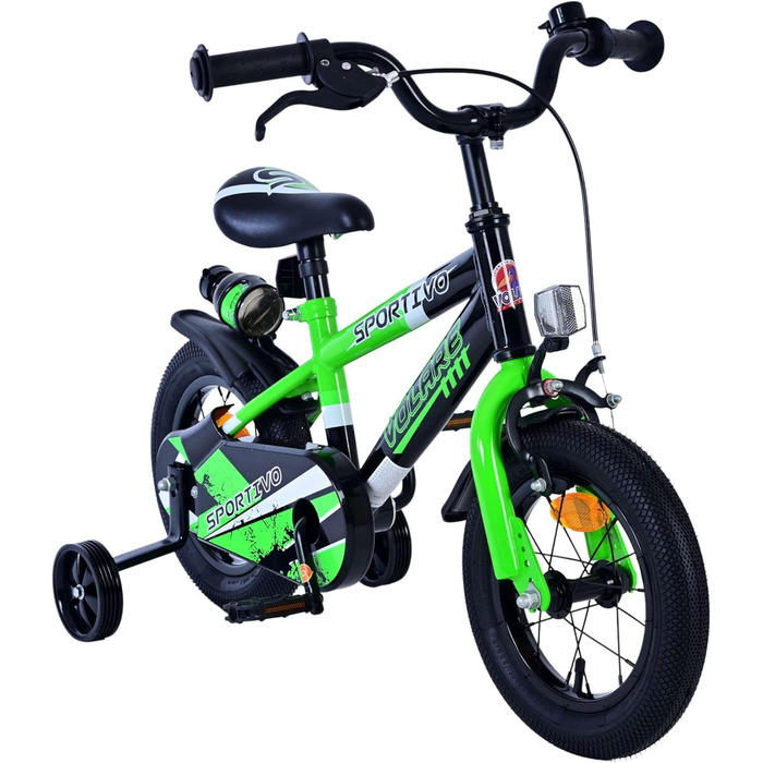 Дитячий велосипед Volare Sportivo для хлопчиків, 12 дюймів, зелено-чорний
