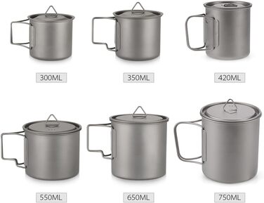 Ультралегка кружка зі складною ручкою. Портативна чашка для води, призначена для кемпінгу, пікніка. Легка та стійка до корозії, підходить для кемпінгу, походів, трекінгу та домашнього використання.