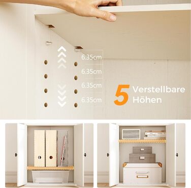 Ярусна книжкова полиця Coleshome з дверцятами та шафою, стояча полиця з шухлядами для зберігання та демонстрації для дому, офісу, вітальні, спальні, біла, 48x24x164,2, 5-