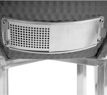 Гриль камадо Ø 52 см KURO, сірий вугільний гриль з бамбуковою полицею, термометром, дерев'яною ручкою, коліщатками керамічний грил