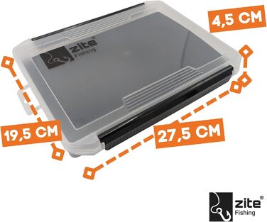 Коробки для рибальських снастей Zite з пінопласту EVA, набір з 3 шт. , 25,5 x 19,5 x 3,5 см Вставка з пінопласту EVA з безперервними прорізами, верхня частина для різних аксесуарів Прозора застібка на петлях, коробка для рибальських снастей, коробка для с
