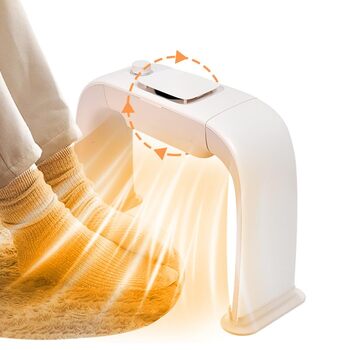 Енергозберігаючий електричний вентилятор-обігрівач, електрична грілка для ніг для офісного столу, грілка для ніг під столом, грілка для ніг потужністю 300 Вт з регульованою температурою термостата, подарунок для жінок та чоловіків, бежевий