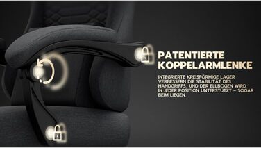 Ігрове крісло/офісне крісло, ергономічне, масажне сидіння з регульованою підставкою для голови та ніг, регульованими підлокітниками та 3D-підлокітниками, сталевий каркас (червоний) чорна тканина