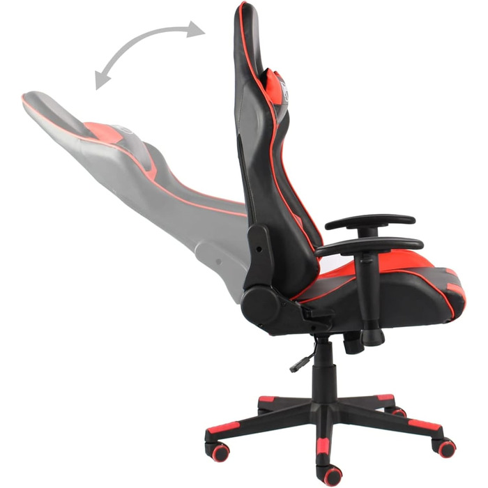 Обертове ігрове крісло, офісне крісло, ігрове крісло, обертове крісло, письмове крісло, червоний ПВХ