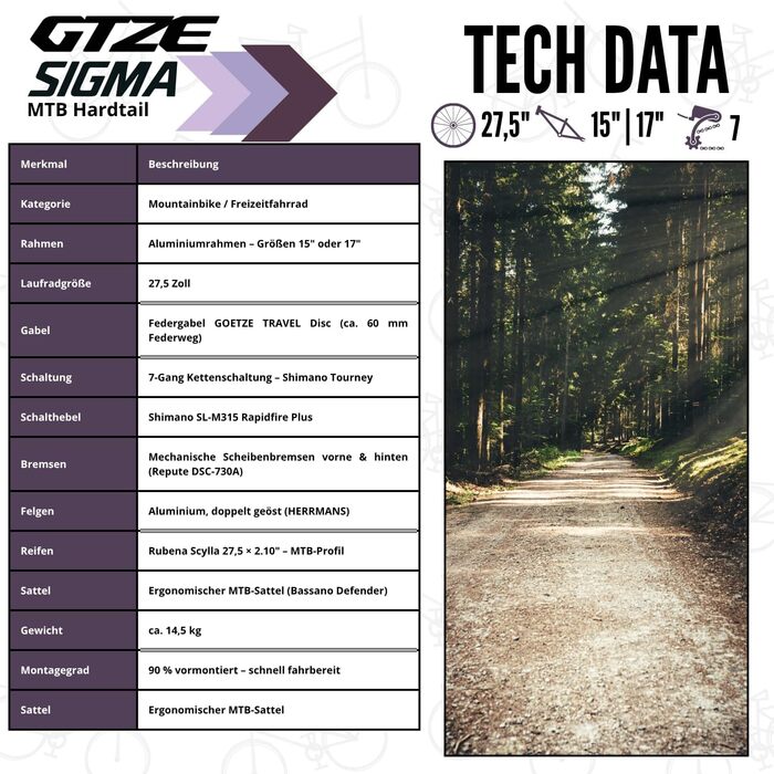 Колеса 27,5 дюймів Алюмінієва рама з амортизаційною вилкою 7-ступінчаста поворотна манетка Дискові гальма Для дітей та дорослих 90 попередньо зібрані 27,5 15 дюймів, колір лаванда