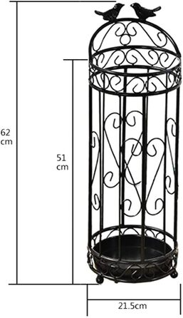 Підставка для парасольок GUOYANHOME Вінтажна підставка для парасольок, підлогова полиця в холі банку готелю, підставка для київ, 5 кольорів, 21,5 х 62 см (колір чорний) Чорний
