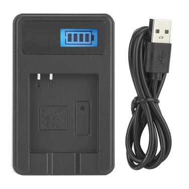 Зарядний пристрій Nikou NB-4L/8L з РК-дисплеєм, простий зарядний пристрій, USB-зарядний пристрій 5V 1-2A 10W