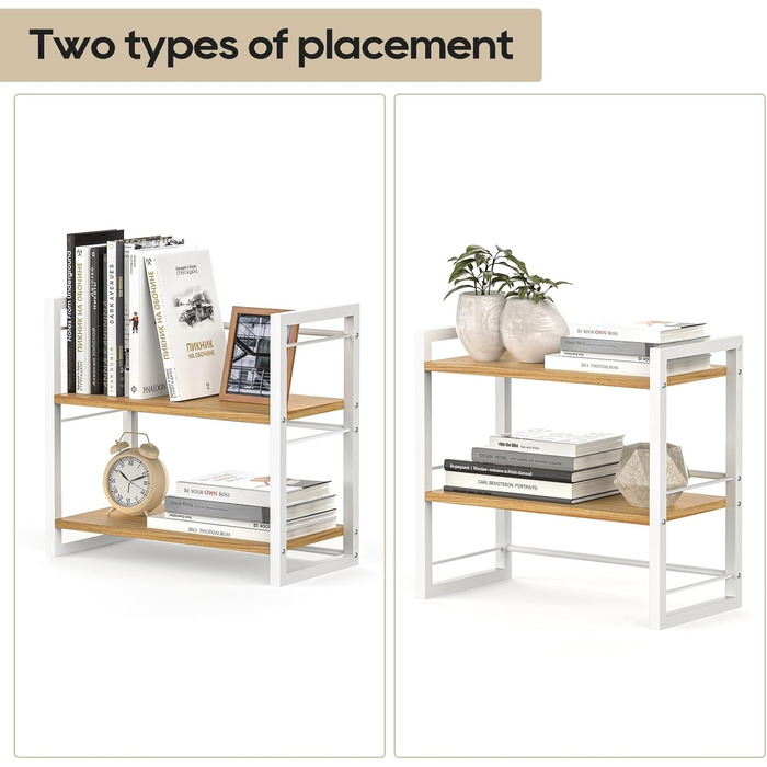 Дерев&39яний органайзер для полиць THYGIFTREE, полиця для зберігання речей на столі, книжкова полиця, полиця для робочого столу та комод (білий)