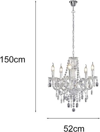 Люстра Reality Leuchten R1107-00, прозорий акрил, без ламп (5 шт. E14)