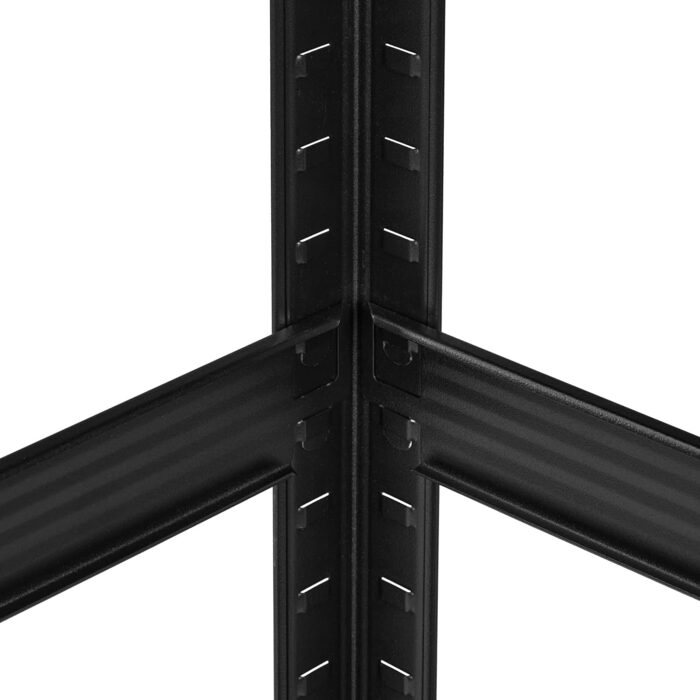 Надміцний стелаж Relaxdays, ВxШxГ 150x60x40 см, 1250 кг, 5 полиць, сталь, полиця для зберігання в підвалі, гаражі, вставного типу, чорний