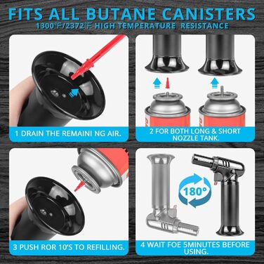 Пальник Sondiko Flambier з покажчиком рівня палива S907, пальник Бунзена Багаторазовий пальник крем-брюле із захисним замком для к