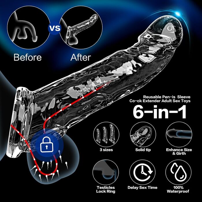 Набір з 3 накладок на пеніс з кільцем для яєчок, кільце для пеніса, секс-іграшка для чоловіків, секс-іграшки для пар, екстремальний накладка для збільшення та подовження пеніса, накладка для пеніса покращує витривалість та чутливість