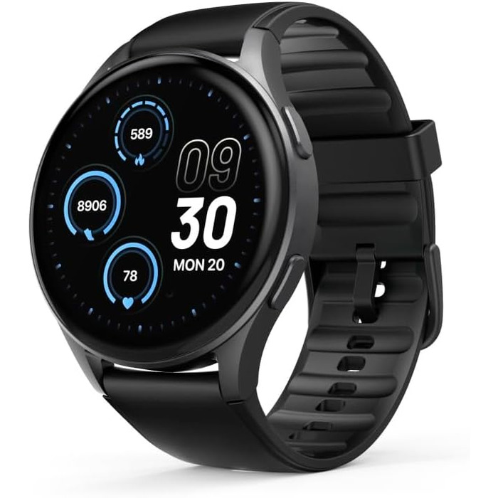 Розумний годинник Hama 8900 з GPS, водонепроникний IP68, функція телефону (сенсорний AMOLED-дисплей, голосове керування, спортивні режими, трекер сну, пульсометр, WhatsApp, годинник для бігу, пульсометр, фітнес-годинник) чорний