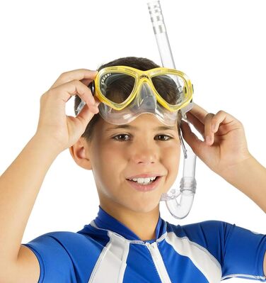 Маска або комбінований набір маска Perla Jr трубка Minigringo, один розмір, дитячий унісекс комбінований набір, прозорий/аквамариновий