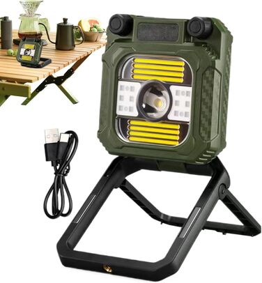Світлодіодний кемпінговий ліхтар 10,6 см x 10,1 см, складаний, акумуляторний світлодіодний кемпінговий ліхтар, ручна зарядка, спорядження для виживання, походів, риболовлі, нічної роботи, читання, їжі, активного відпочинку на свіжому повітрі