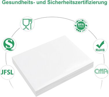 Вакуумний пакувальник Gokilife - 100 пакетів 20x30 см зі стійкістю до розриву приблизно 450 мкм, вакуумна плівка для всіх вакуумних пакувальників і вакууматорів харчових продуктів, професійні пакети з фольги без BPA, кип'яткостійкі та пакети для заморожув