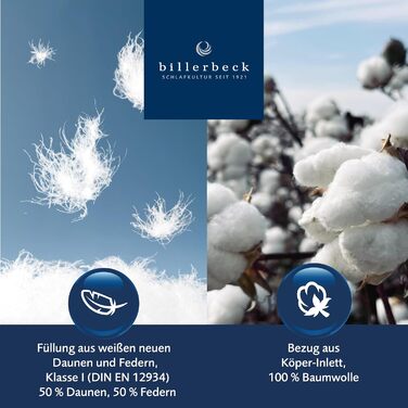 Подушка Billerbeck, м&39яка подушка розміром D/F - Подушка 40 x 40 см м&39яка м&39яка подушка 50 пух, 50 пір&39я з сумкою для перенесення, біла, (1 упаковка)