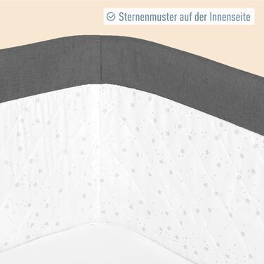 Дитяче ліжечко Aluna 3-в-1, колір ib style, додаткове ліжко, м&39який матрац, регулювання висоти у 5 напрямках, дорожнє ліжечко з сумкою, дитяче ліжко на колесах, колиска, для дому та подорожей - Темно-сірий