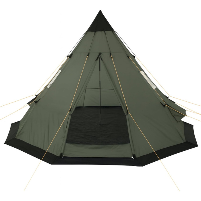 Намет CampFeuer Tipi Tent Spirit для 4 осіб Індіанський намет для кемпінгу, походів, водяний стовп 3000 мм Намет-гребень, намет-піраміда, круглий намет Груповий намет, кемпінговий намет, сімейний намет, коричневий/світло-коричневий