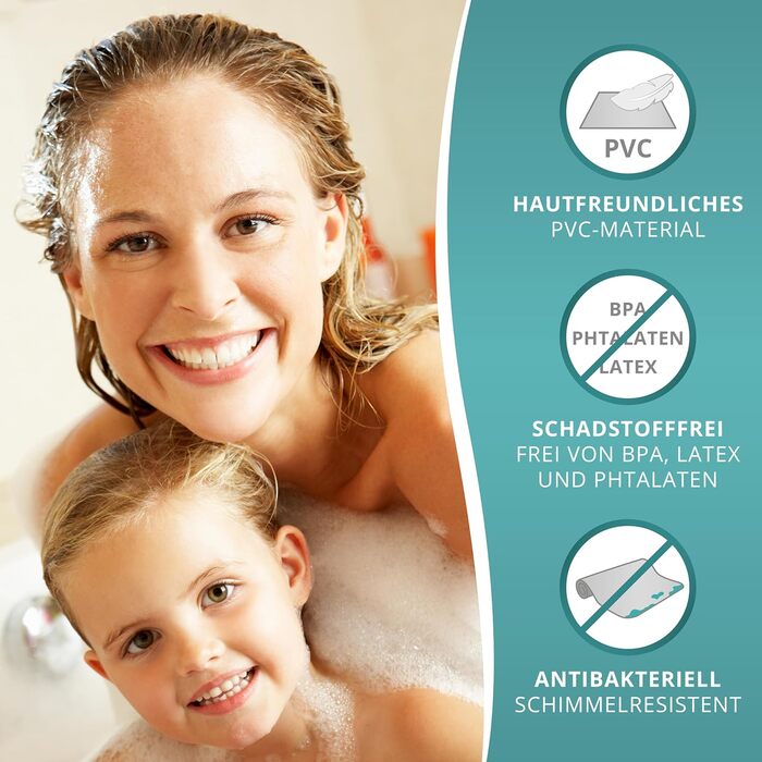 Килимок для душу Engelbach протиковзкий 53x53 см - У комплекті гачок для підвішування - 100 без вмісту бісфенолу - Протиковзкий ки