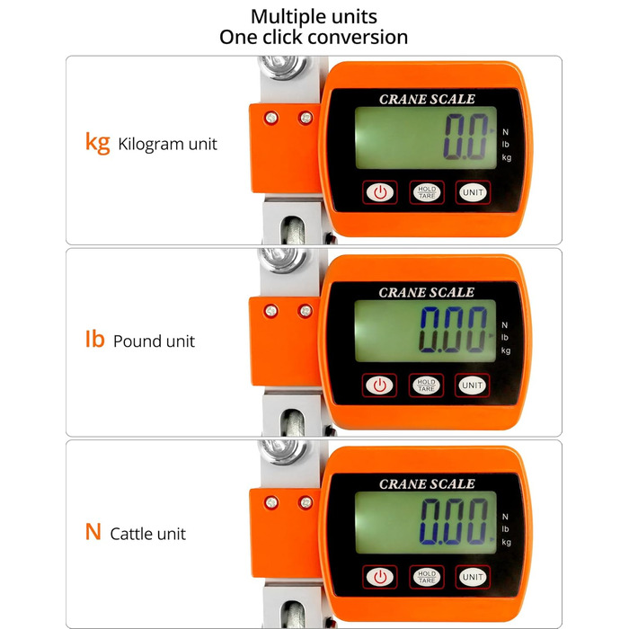 Цифрові підвісні ваги QWORK, 500 кг, цифрові алюмінієві кранові ваги, для зважування на причалі, сталевої сировини, риболовлі
