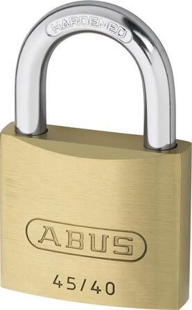 Замок навісний ABUS 45/40 з латуні комплект з 5 ключів з прецизійним циліндром та штифтами грибоподібної форми рівень безпеки ABUS 4 латунний колір, 40 мм / 5 ключів