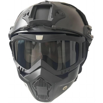 Шолом та маска для страйкболу, шолом PJ Fast з переднім кріпленням для ПНВ та боковими рейками для пейнтболу, ігор CS та інших видів активного відпочинку, чорний