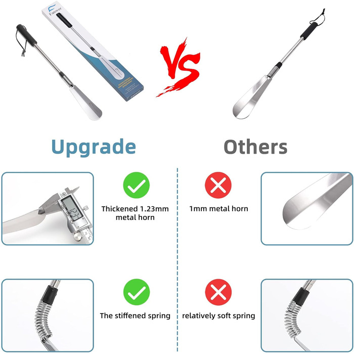 Преміум-лопатка з довгою ручкою, від 40,6 см до 78,7 см, регульований розширювач - висувний і складаний, нержавіюча сталь, телеско