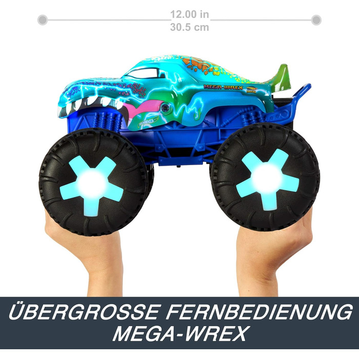 Машинка на дистанційному управлінні Hot Wheels Monster Trucks, іграшкова вантажівка, збільшена в масштабі 115 Mega-Wrex Alive з пу