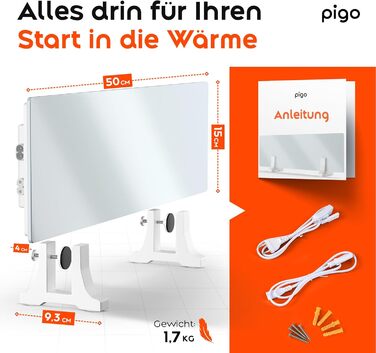 Інфрачервоний обігрівач для видалення цвілі - для ванної кімнати, стін та підлоги 70 Вт Інфрачервоний обігрівач проти цвілі Електричний настінний обігрівач Модульна розширювана нагрівальна панель проти цвілі з гнучким настінним кріпленням PIGO
