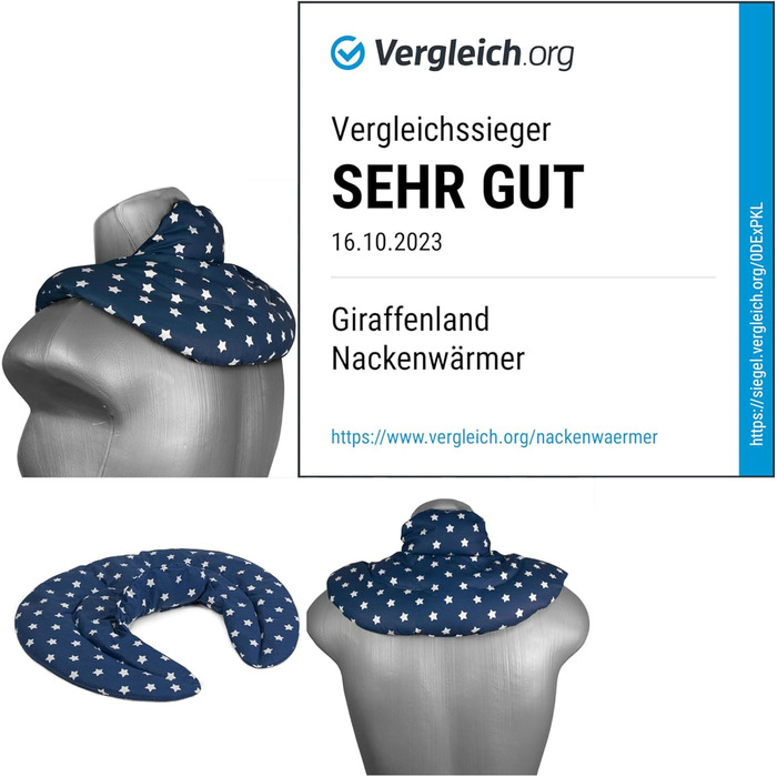 Подушка для шиї зі стійкою, зоряно-блакитна - подушка для шиї з вишневих кісточок - грілка для шиї - Дуже затишна грілка для шиї з вишневих кісточок