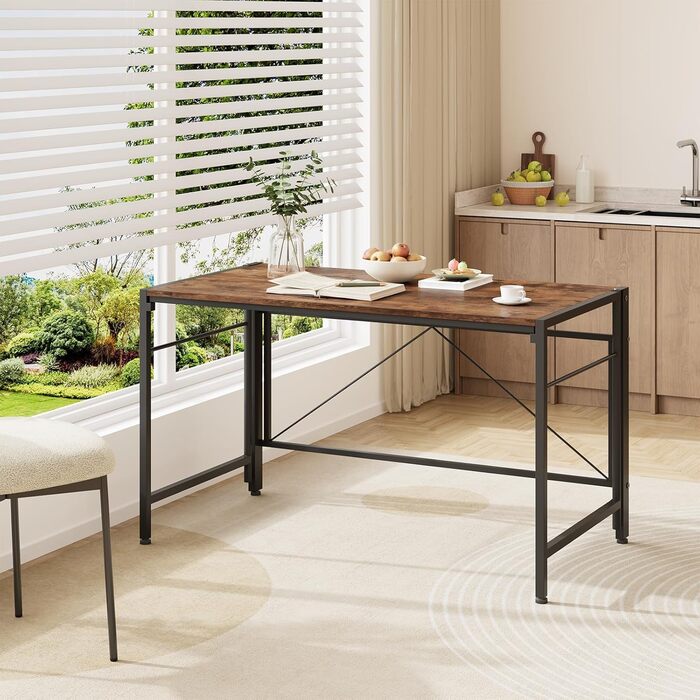 Складаний комп&39ютерний стіл 110 x 50 см Складаний комп&39ютерний стіл зі сталевим каркасом Компактний ПК-стіл Водонепроникний стіл для домашнього офісу, кабінету (ретро-коричневий) 50 x 100 см Ретро-коричневий