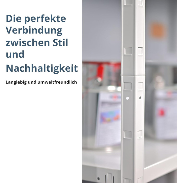 Система полиць SCHULTE з 2 x 4 полицями PowerMAX, вантажопідйомність 65 кг, 180x160x40 см (ВxШxГ), білий, полиця для зберігання, полиця для майстерні, полиця для підвалу, полиця для гаража, металева полиця