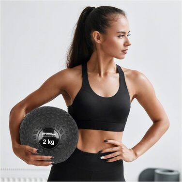 Тренувальний м&39яч Sport-Tec Slamball, обважнювач для силових тренувань 2 кг / Чорний