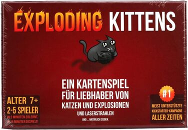 Вибухові кошенята, Exploding Kittens, базова гра, гра для вечірок, карткова гра, 2-5 гравців, вік 7, 15 хвилин, німецька a. Exploding Kittens