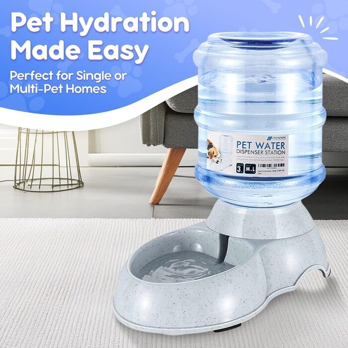 Диспенсер для води Flexzion Gravity Pet Water Dispenser (3 галони) з автоматичним поїлкою для собак та котів малих та великих порід, годування та поливання, пляшечка