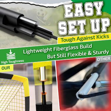 Футбольні ворота Happy Jump складні для дітей та дорослих 1 або 2 ворота 120x90 / 152x110 / 213x152 см Додатково з м&39ячем, насосом, конусами та мішенню Для саду та подарунка 1-152x110 см жовтого кольору