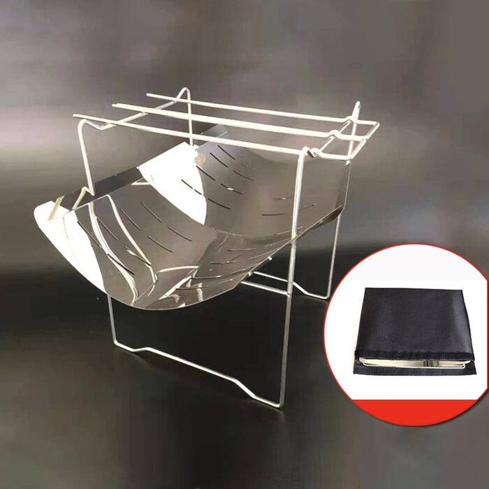 Підставка для багаття Складаний кемпінговий гриль з нержавіючої сталі Портативний для відкритих вогнищ Легкий для зберігання аксесуар для гриля, походів, кемпінгу, пікніків та пригод