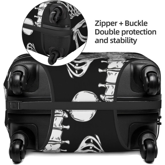 Чохол для валізи Totenkopf, міцний захист для багажу розміром 45.7-81.3 см, XL, чорний