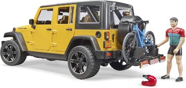 Джип Wrangler Rubicon Unlimited з гірським велосипедом і велосипедистом - 116 позашляховик велосипед іграшкова фігурка bworld, 02543 -
