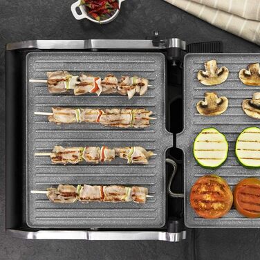 Електричний гриль Cecotec RocknGrill 2400 UltraRapid, 2400 Вт, покриття RockStone, розкладка на 180, плаваюча верхня панель, піддон для жиру, регулювання температури