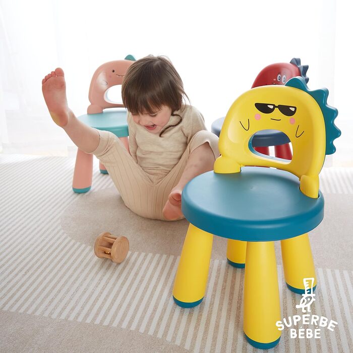 Дитячий стілець із пластику - Дитячий табурет - Зручний Легкий і міцний - Підходить для дітей від 2 до 6 років - Легко миється - Е