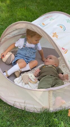 Пляжний намет, Дитячий намет 2 в 1 із захистом від ультрафіолету, 0-24 місяці, Максимальний захист від ультрафіолету UPF50, Фільтровані ультрафіолетові промені, Вентиляція 360, Москітна сітка, Місткий, Система розкладання, Сумка для перенесення, BreezyNes