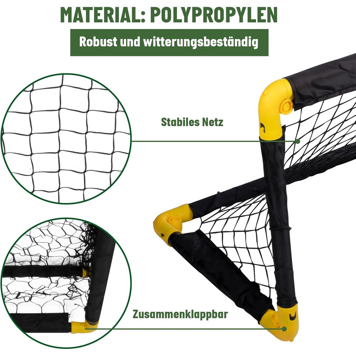 Футбольні ворота Umbro - Футбольні ворота 50 x 44 x 44 см - Складані футбольні ворота - Футбольні ворота для дітей садівництва - Футбольне тренувальне обладнання для використання в приміщенні та на вулиці - Чорний/Жовтий