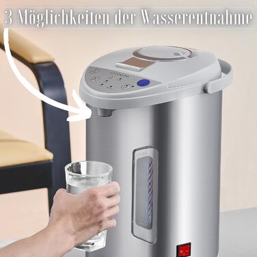 Термопот 5 літрів Ідеально підходить для глінтвейну Диспенсер для гарячої води з нержавіючої сталі Глінтвейн для вина Чайник Диспенсер для води Розповсюджувач Термос Диспенсер для глінтвейну Чайник для заварювання