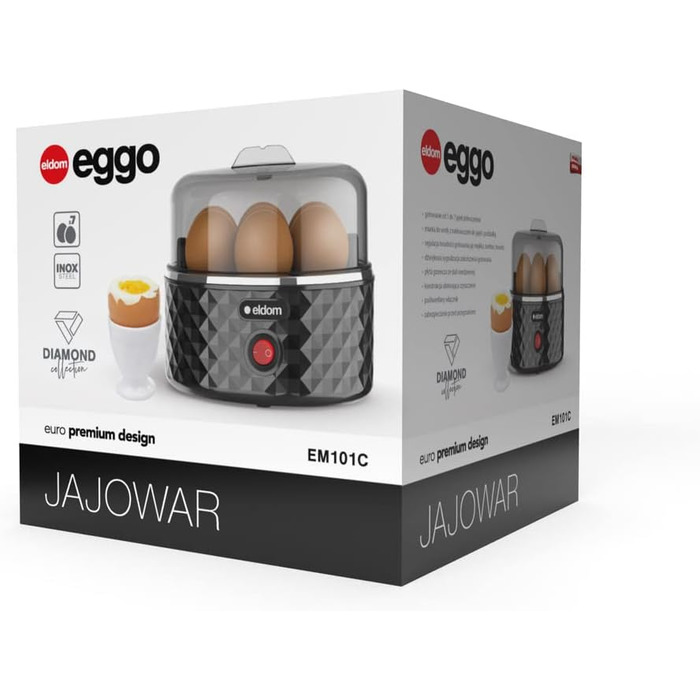 ЯЙЦЕВАРКА ДЛЯ ПРИГОТУВАННЯ 7 ЯЄЦЬ І ВИМІРЮВАННЯ ЧАСТОТИ EM101C